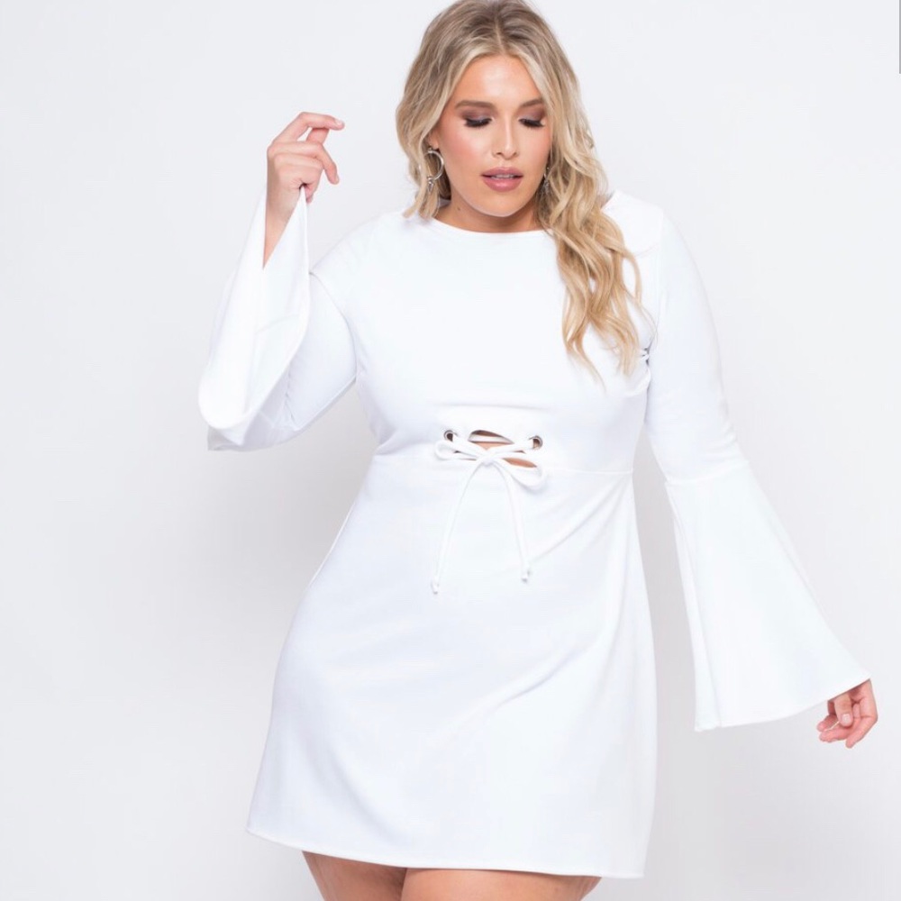 Plus size bell sleeve dress